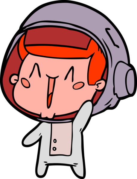 Bir insan tarafından çizilmiş mutlu astronot çizimi.