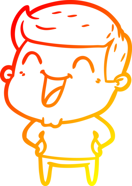 Bir insan tarafından çizilmiş gülen çizgi film karakterinin sıcak çizgi çizimi