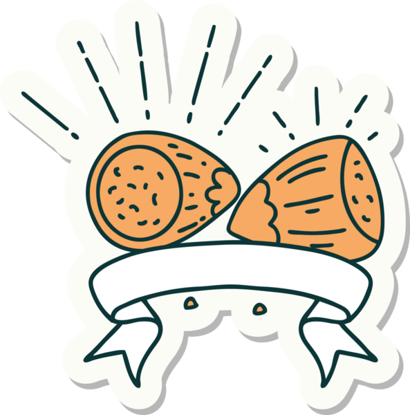 Bir insan tarafından çizilmiş dövme stili fındık çıkartması.