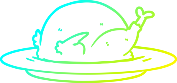 Bir insan tarafından çizilmiş hindinin soğuk gradyan çizimi.