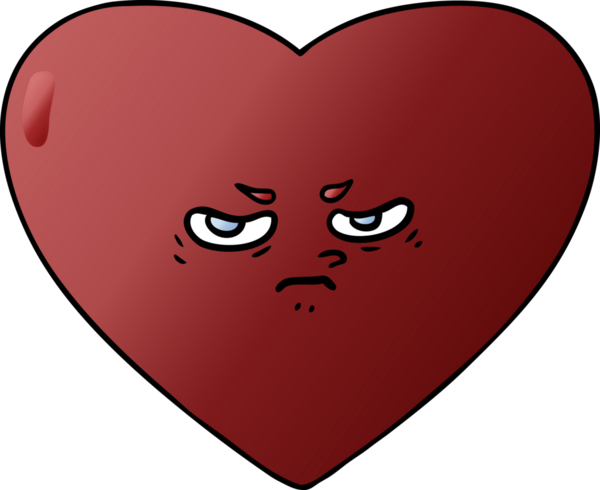 Bir insan tarafından çizilmiş karikatür kalp.