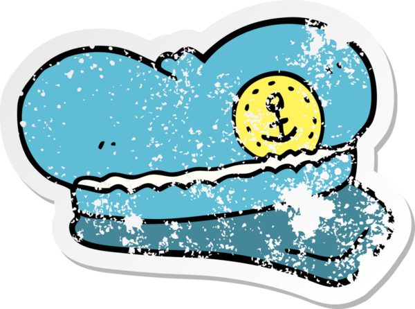 Bir insan tarafından çizilmiş karikatür denizci şapkası.