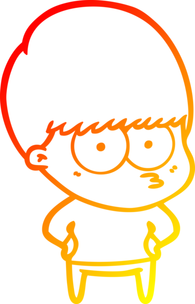 Bir insan tarafından çizilmiş gergin bir çizgi film çocuğunun çizimi.