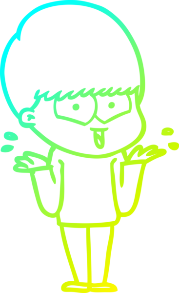 Bir çizgi film karakteri çizen soğuk çizgi bir insan tarafından çizilmiş mutlu çocuk.