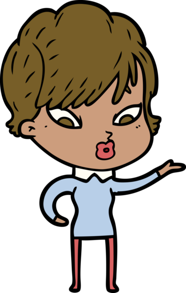 Bir insan tarafından çizilmiş karikatür kadın.