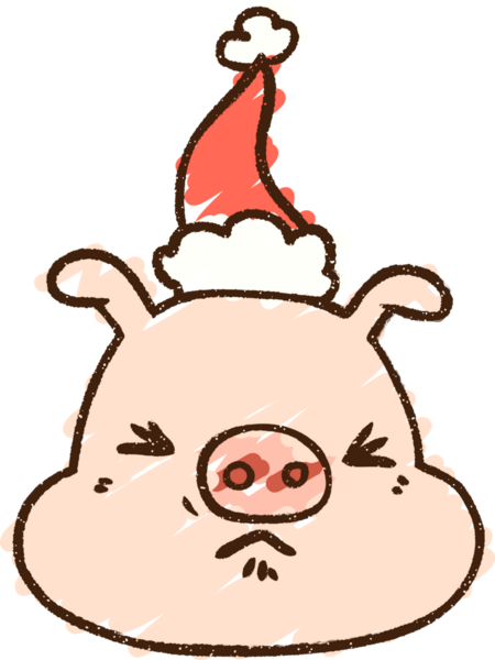 Bir insan tarafından çizilmiş Noel Domuz Tebeşiri