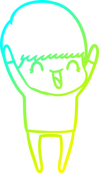 Bir insan tarafından çizilmiş mutlu çizgi film çocuğu çizimi.