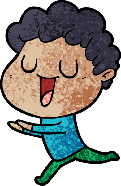 Bir insan tarafından çizilmiş gülen çizgi film adamı.