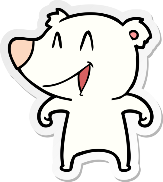 Bir insan tarafından çizilmiş kutup ayısı karikatürü.