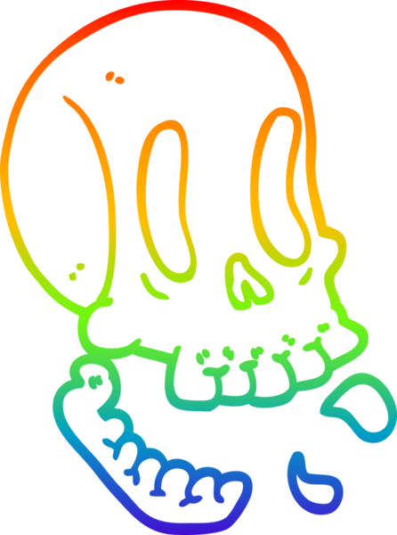 gökkuşağı gradyan çizimi bir insan tarafından çizilmiş komik bir kafatası