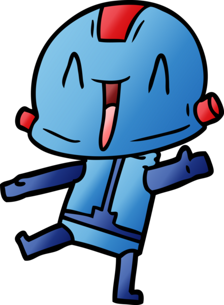 Bir insan tarafından çizilmiş çizgi film robotu