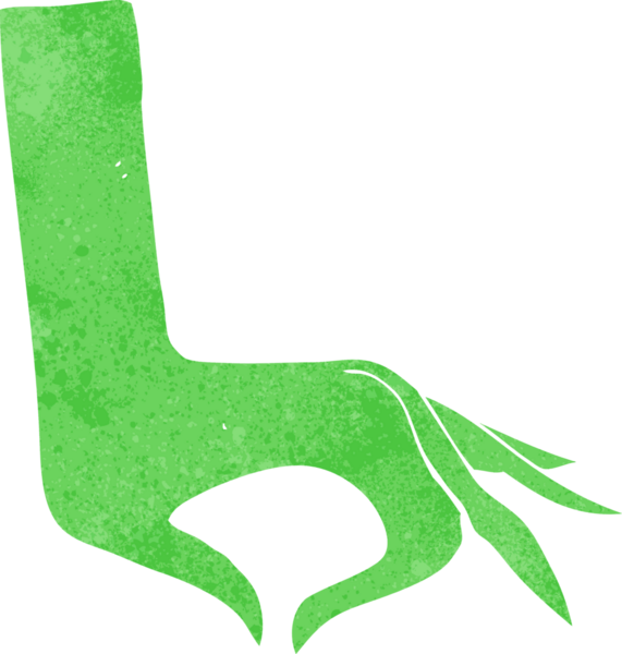 Bir insan tarafından çizilmiş yeşil el sembolü.