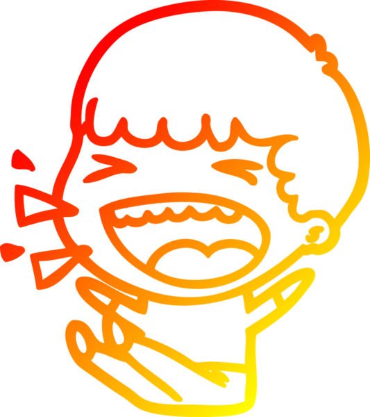 Bir insan tarafından çizilmiş gülen adamın sıcak çizgi çizimi.