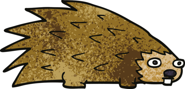 Bir insan tarafından çizilmiş çivili kirpi.