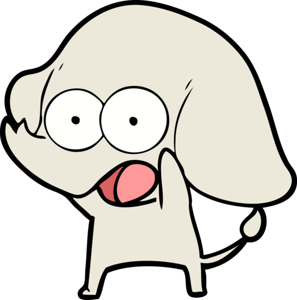 Bir insan tarafından çizilmiş şirin bir fil.