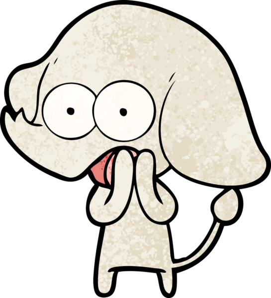 Bir insan tarafından çizilmiş şirin bir fil.