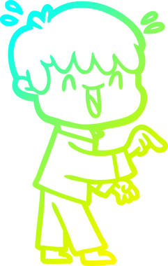 Bir insan tarafından çizilmiş gülen bir çizgi film karakteri çizimi.