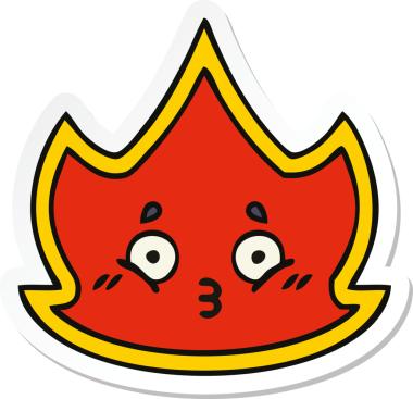 Bir insan tarafından çizilmiş şirin bir çizgi film çıkartması.