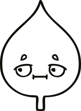 Bir insan tarafından çizilmiş dışavurumsal yaprağın çizgi çizimi