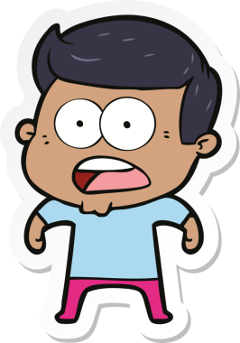 Bir insan tarafından çizilmiş bir karikatür çıkartması.