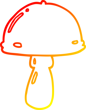 Bir insan tarafından çizilmiş bir mantarın sıcak gradyan çizimi