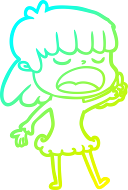 Bir insan tarafından yüksek sesle çizilmiş bir karikatür kadın çizimi.