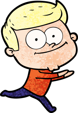 Bir insan tarafından çizilmiş mutlu bir adam.