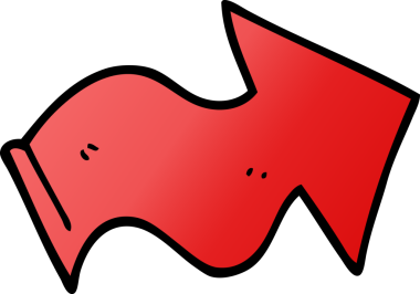 Bir insan tarafından çizilmiş karalama işaretli ok