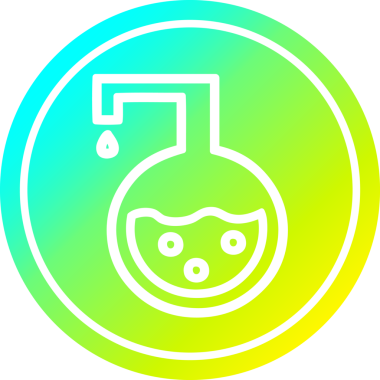 Havalı gradyan bir insan tarafından çizilmiş dairesel bir bilim deneyi simgesi