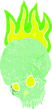 Bir insan tarafından çizilmiş ürkütücü bir kafatası.