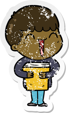 Bir insan tarafından çizilmiş mutlu bir adamın sıkıntılı çıkartması.