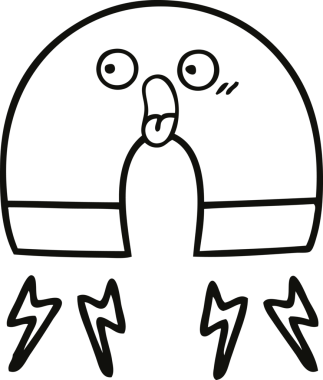 Bir insan tarafından çizilmiş mıknatıs çizimi