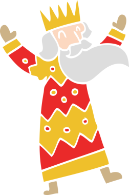 Bir insan tarafından çizilmiş neşeli çizgi film kralı.