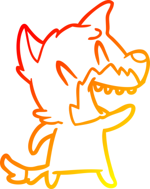 Bir insan tarafından çizilmiş gülen tilki çizgi filmi.