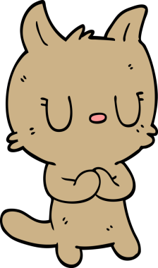 Bir insan tarafından çizilmiş mutlu kedi karalaması.