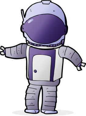 Bir insan tarafından çizilmiş bir astronot.