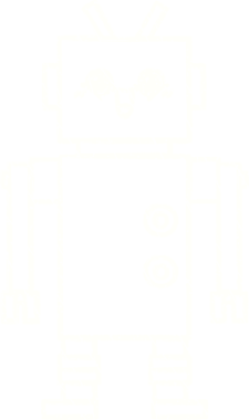 Bir insan tarafından çizilen robot tebeşiri.