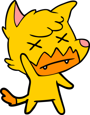 Ölü tilki çizgi film karakteri bir insan tarafından çizilmiş.