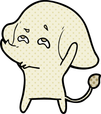 Bir insan tarafından çizilmiş karikatür fili