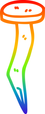 gökkuşağı gradyan çizgisi bir insan tarafından çizilmiş demir çivi