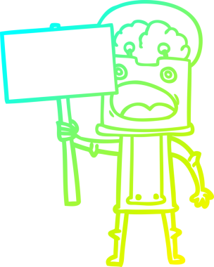 Bir insan tarafından çizilmiş soğuk gradyan robot çizimi