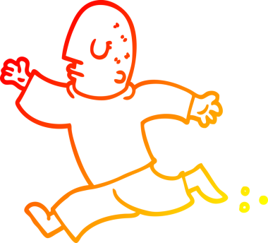 Bir insan tarafından çizilen çizgi film karakteri çizimi.