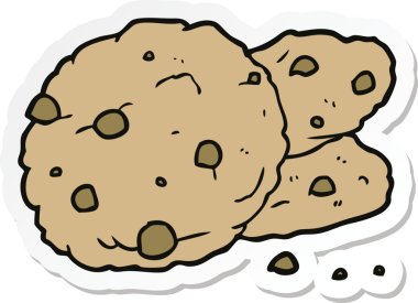 Bir insan tarafından çizilmiş bir çizgi film kurabiyesinin çıkartması.