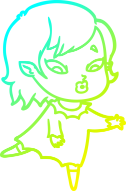 Soğuk gradyan çizgisi, bir insan tarafından çizilmiş şirin bir vampir kız çizgi filmi.