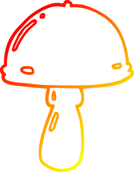 Bir insan tarafından çizilmiş bir mantarın sıcak gradyan çizimi