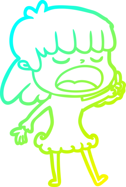 Bir insan tarafından yüksek sesle çizilmiş bir karikatür kadın çizimi.