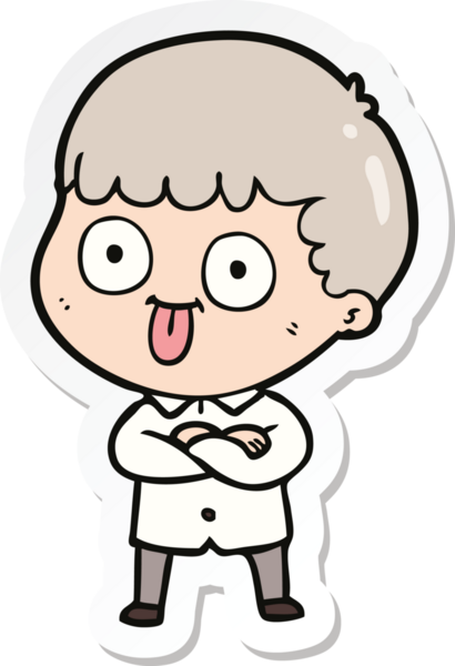 Bir insan tarafından çizilmiş karikatür adamın çıkartması.