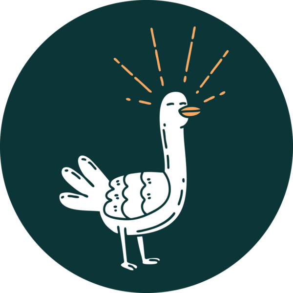 Bir insan tarafından çizilmiş dövme stili bir deniz kuşunun simgesi