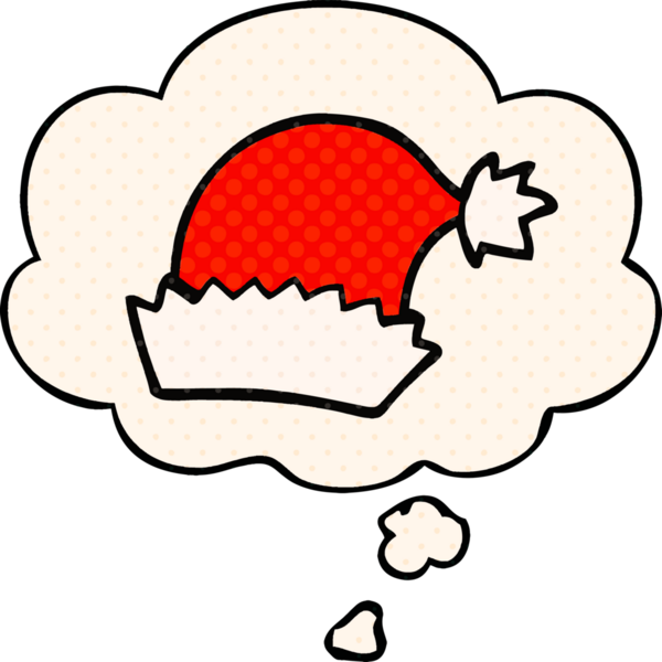 Bir insan tarafından çizilmiş, düşünce baloncuklu çizgi roman şapkası.