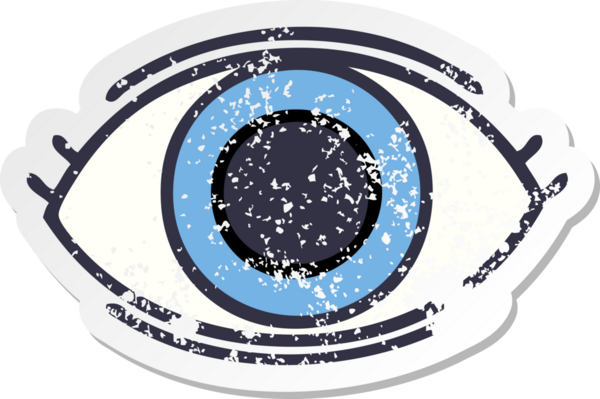 Bir insan tarafından çizilmiş şirin bir çizgi film karakterinin sıkıntılı çıkartması.